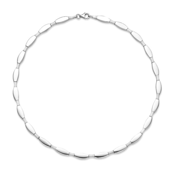 collier choker 5,5 mm 43 cm poli/mat zilver gerhodineerd - Afbeelding 3