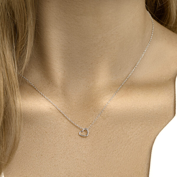 collier hart 40 - 42 - 44 cm zilver gerhodineerd - Afbeelding 2