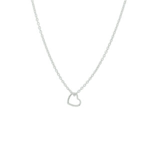 collier hart 40 - 42 - 44 cm zilver gerhodineerd