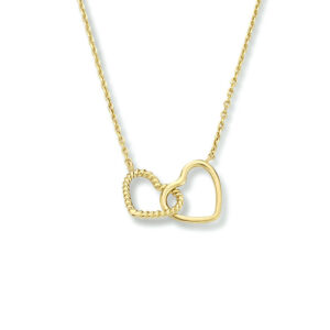 collier hartjes 40 - 42 - 44 cm 14K geelgoud