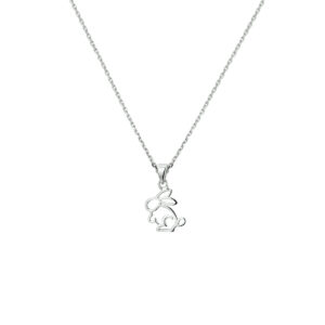 collier konijn 36 + 4 cm zilver gerhodineerd