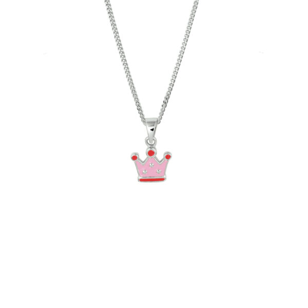 collier kroon 36 + 4 cm zilver gerhodineerd