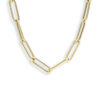 collier paperclip ronde buis 4,5 mm 42 cm 14K geelgoud