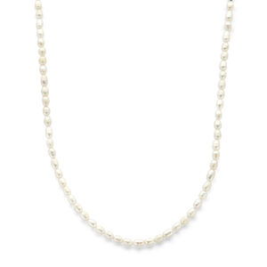collier parels 42 + 5 cm zilver gerhodineerd