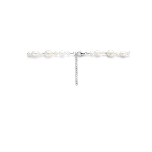 collier parels 43 + 4 cm zilver gerhodineerd - Afbeelding 3