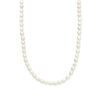 collier parels 5,0 mm 40 + 5 cm zilver gerhodineerd