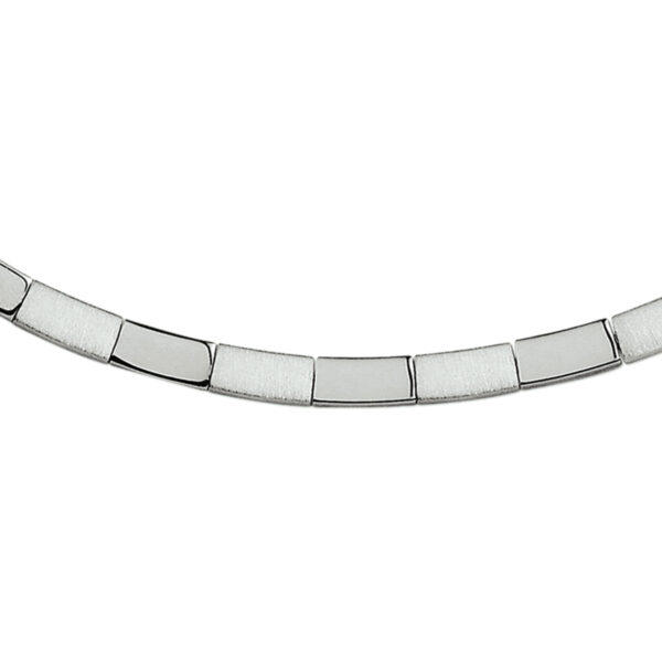 collier poli/mat 4,5 mm 45 cm zilver gerhodineerd