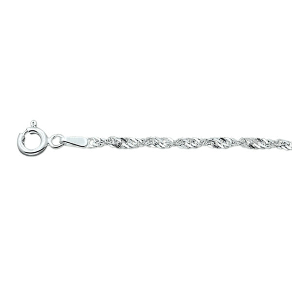 collier singapore 2,75 mm 45 cm zilver gerhodineerd