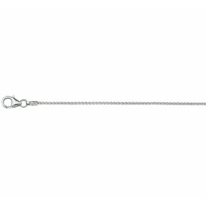 collier vossestaart 1,3 mm zilver gerhodineerd