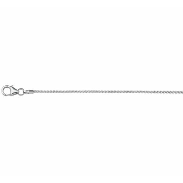 collier vossestaart 1,3 mm zilver gerhodineerd