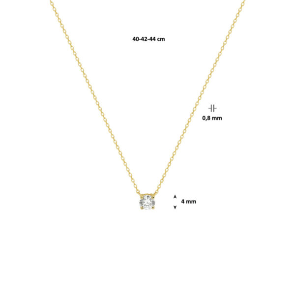 collier zirkonia 0,8 mm 42 cm 14K geelgoud - Afbeelding 4