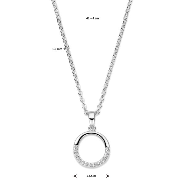 collier zirkonia 41 + 4 cm zilver gerhodineerd - Afbeelding 3
