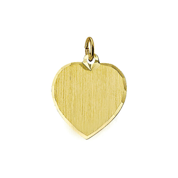 graveerhartje mat gediamanteerd 14K geelgoud