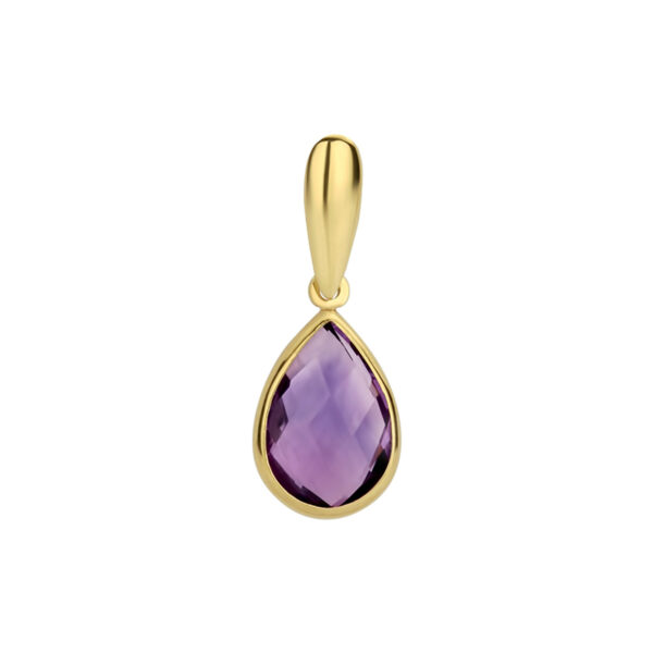 hanger amethist 14K geelgoud