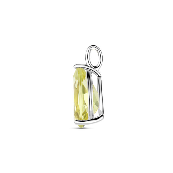 hanger citroenkwarts 16,5 mm zilver gerhodineerd - Afbeelding 3