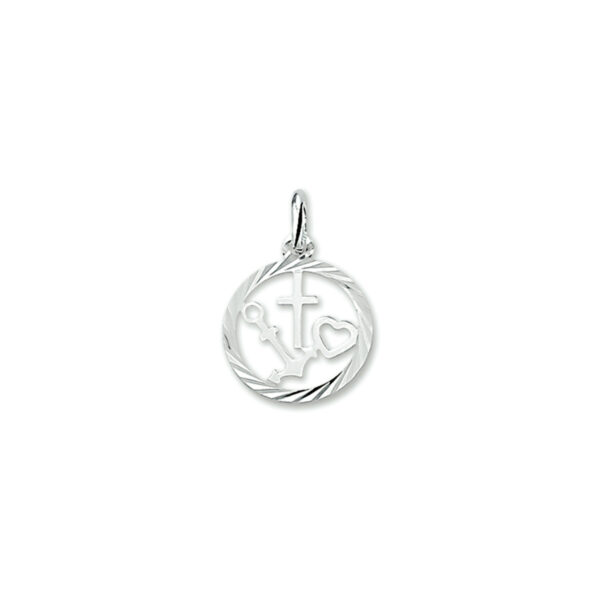 hanger geloof, hoop en liefde gediamanteerd zilver gerhodineerd