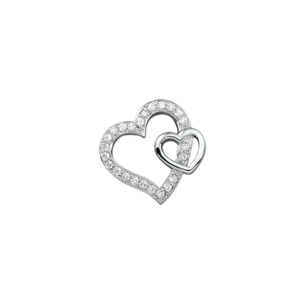 hanger hart zirkonia zilver gerhodineerd