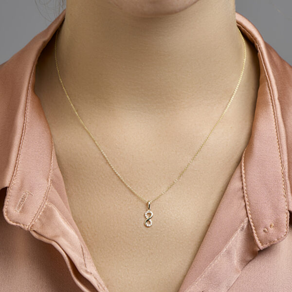 hanger infinity zirkonia 14K geelgoud - Afbeelding 2