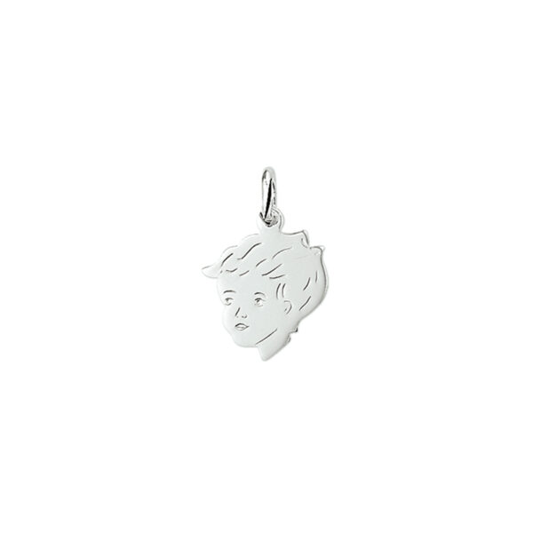 hanger jongen 14 x 17,5 mm zilver gerhodineerd