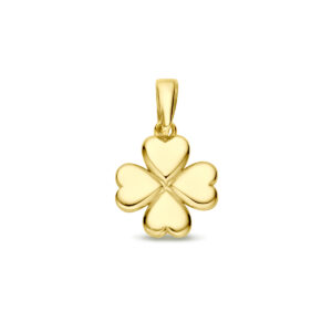 hanger klavertje 16 mm 14K geelgoud
