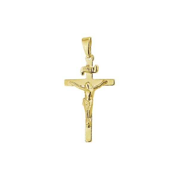 hanger kruis en corpus 14K geelgoud