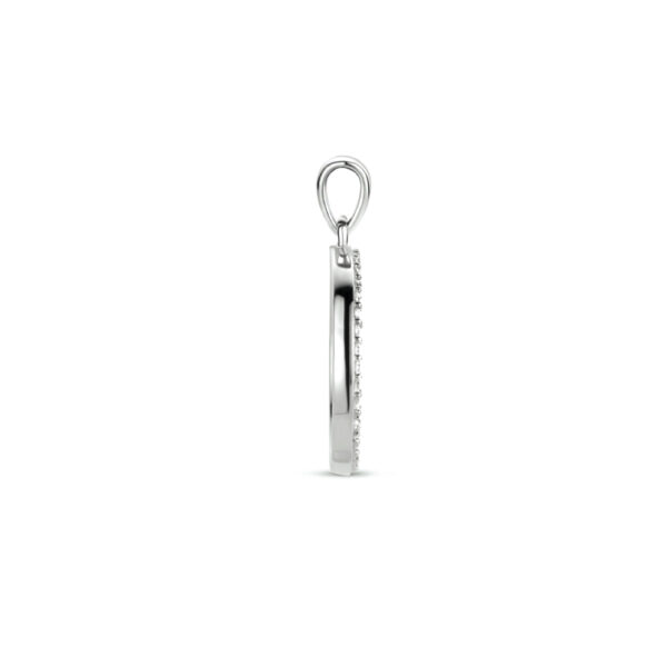 hanger rondje zirkonia zilver gerhodineerd - Afbeelding 3