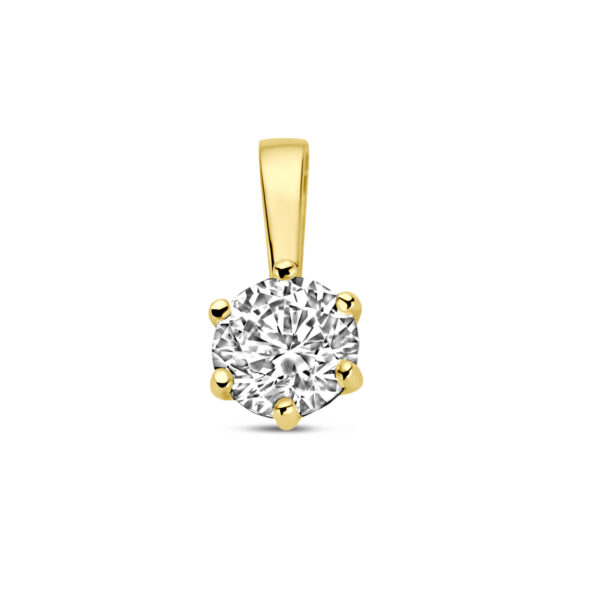 hanger zirkonia 14K geelgoud