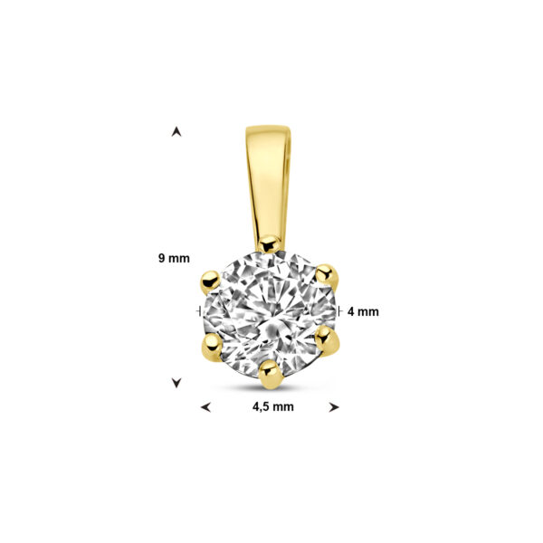 hanger zirkonia 14K geelgoud - Afbeelding 4