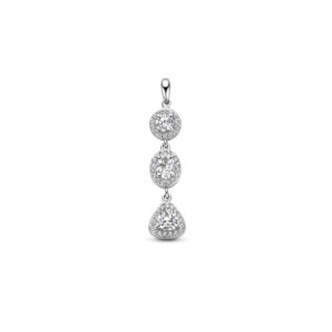 hanger zirkonia halo zilver gerhodineerd