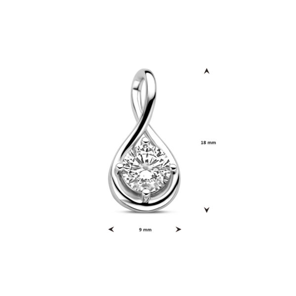 hanger zirkonia zilver gerhodineerd - Afbeelding 4