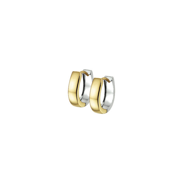 klapoorringen 14K bicolor goud geel/wit - Afbeelding 2