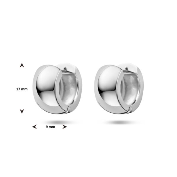 klapoorringen bol zilver gerhodineerd - Afbeelding 4