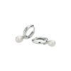klapoorringen parel zilver gerhodineerd - Afbeelding 2