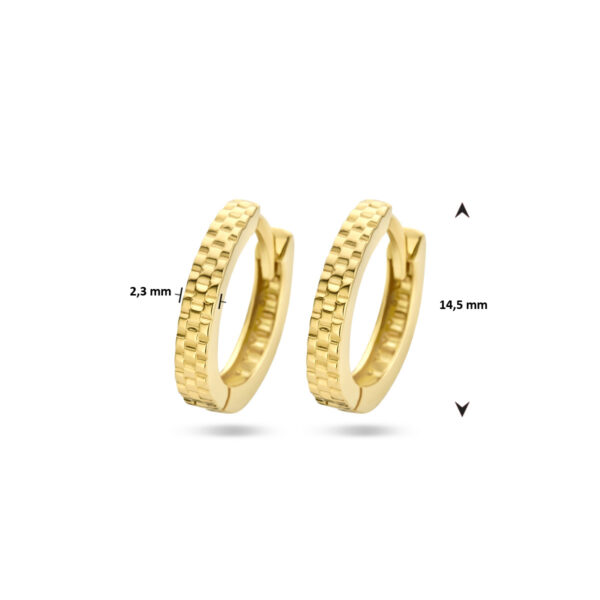 klapoorringen schakelmotief 14K geelgoud - Afbeelding 4