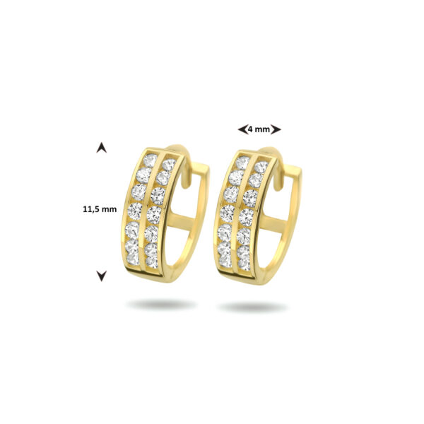 klapoorringen zirkonia 11,5 mm 14K geelgoud - Afbeelding 4