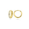 klapoorringen zirkonia 12 mm 1 micron zilver verguld (geel) - Afbeelding 3