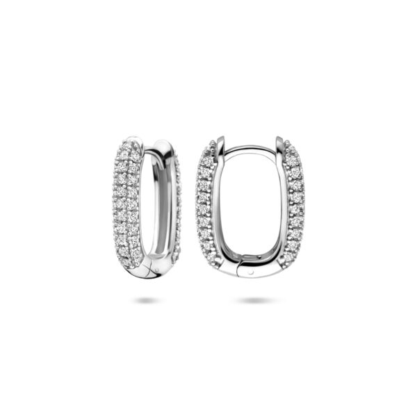 klapoorringen zirkonia 16,5 mm zilver gerhodineerd - Afbeelding 3