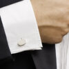 manchetknopen mat gediamanteerd zilver wit - Afbeelding 2