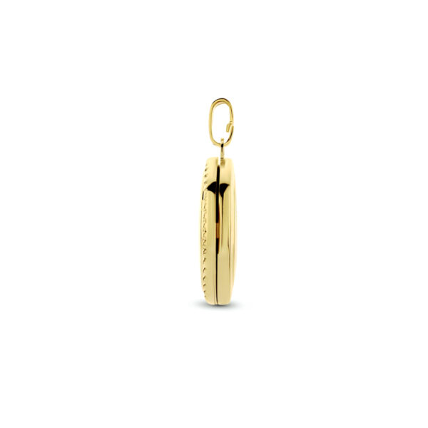medaillon ovaal bolletjes 14K geelgoud - Afbeelding 3