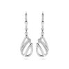 oorhangers druppel zirkonia brisur haak 33 mm zilver gerhodineerd