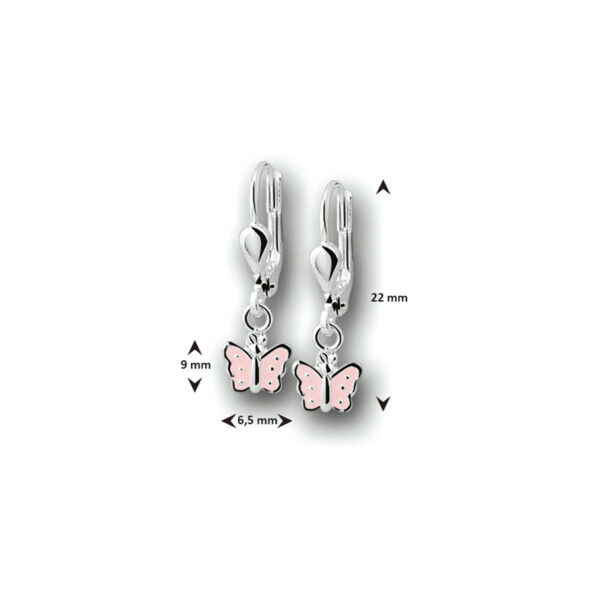 oorhangers vlinder brisur haak zilver wit - Afbeelding 3