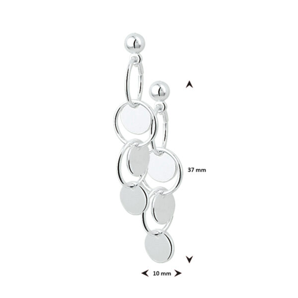 oorhangers zilver wit - Afbeelding 3