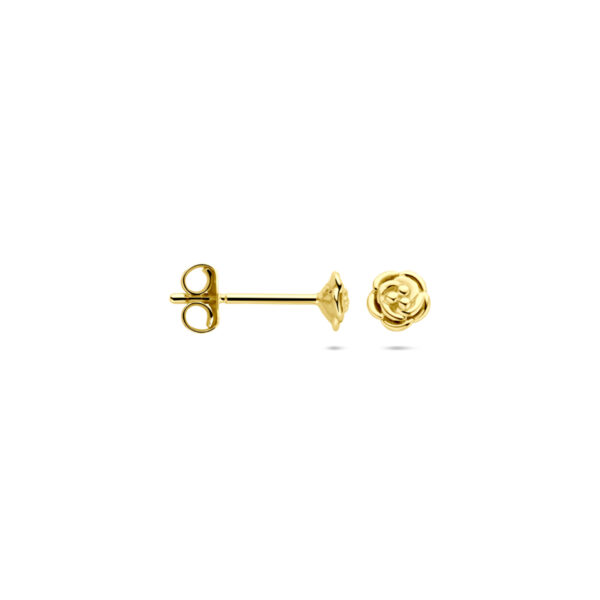 oorknoppen bloem 4 mm 14K geelgoud - Afbeelding 3