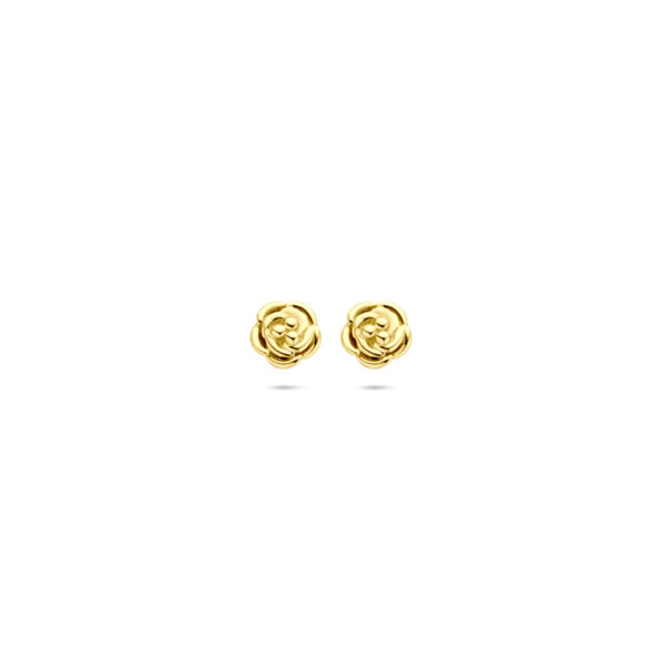 oorknoppen bloem 4 mm 14K geelgoud