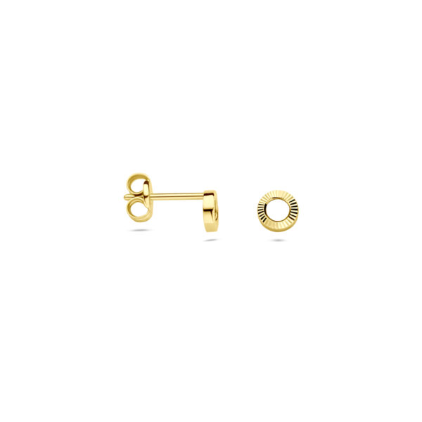 oorknoppen gediamanteerd 4,5 mm 14K geelgoud - Afbeelding 3