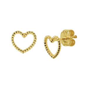 oorknoppen hart 14K geelgoud