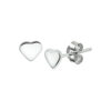 oorknoppen hart zilver gerhodineerd