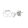 oorknoppen hart zilver gerhodineerd - Afbeelding 3