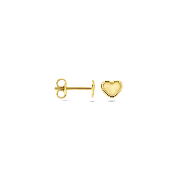 oorknoppen hartje poli/mat 4,5 mm 14K geelgoud - Afbeelding 3