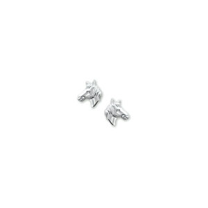 oorknoppen paardenhoofd zilver gerhodineerd